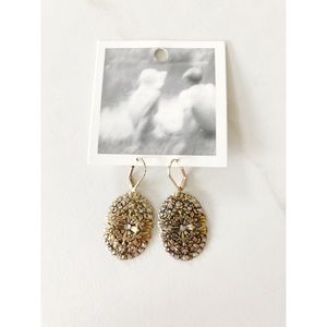 Anthropologie Bronze and Crystal Earrings